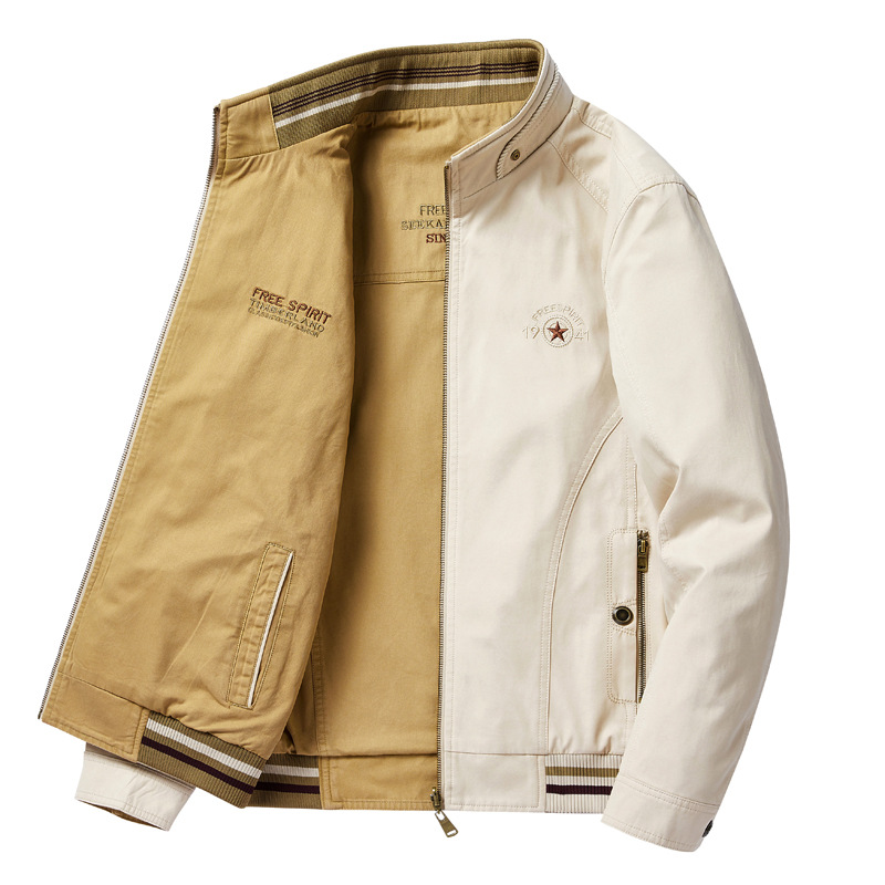 Windbreaker Men Zip - Double-Sided Wear Hiking Jacket Men Waterproof