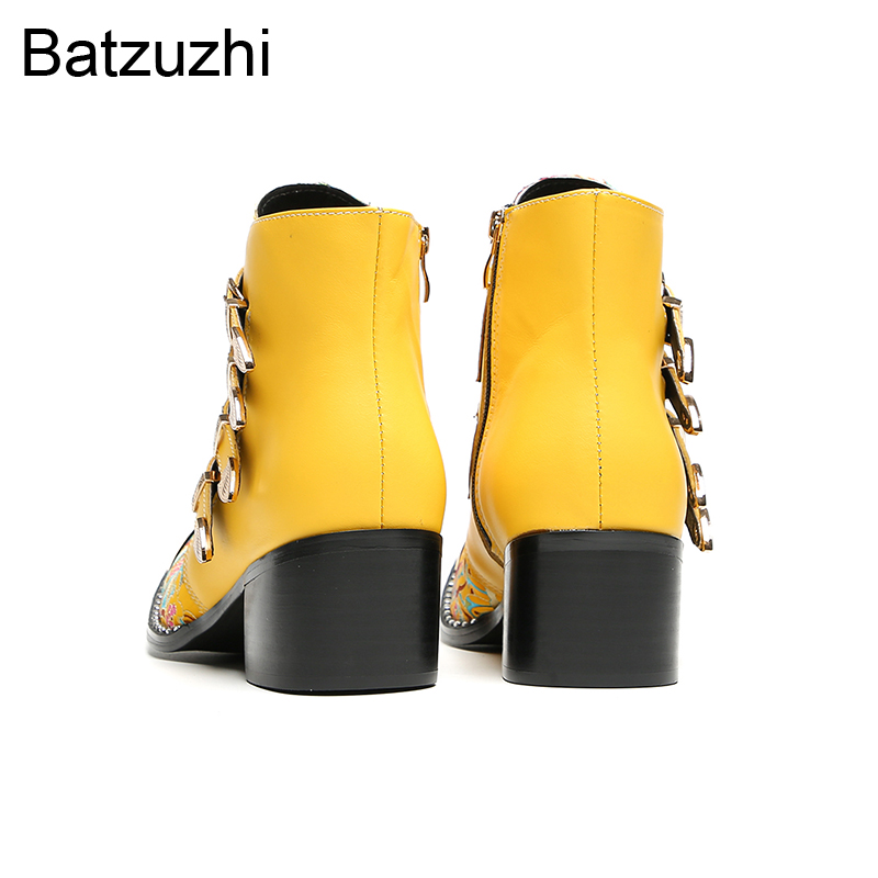 Yellow Men'S Fashion - Batzuzhi 6.5cm Heels Fashion Yellow Men's