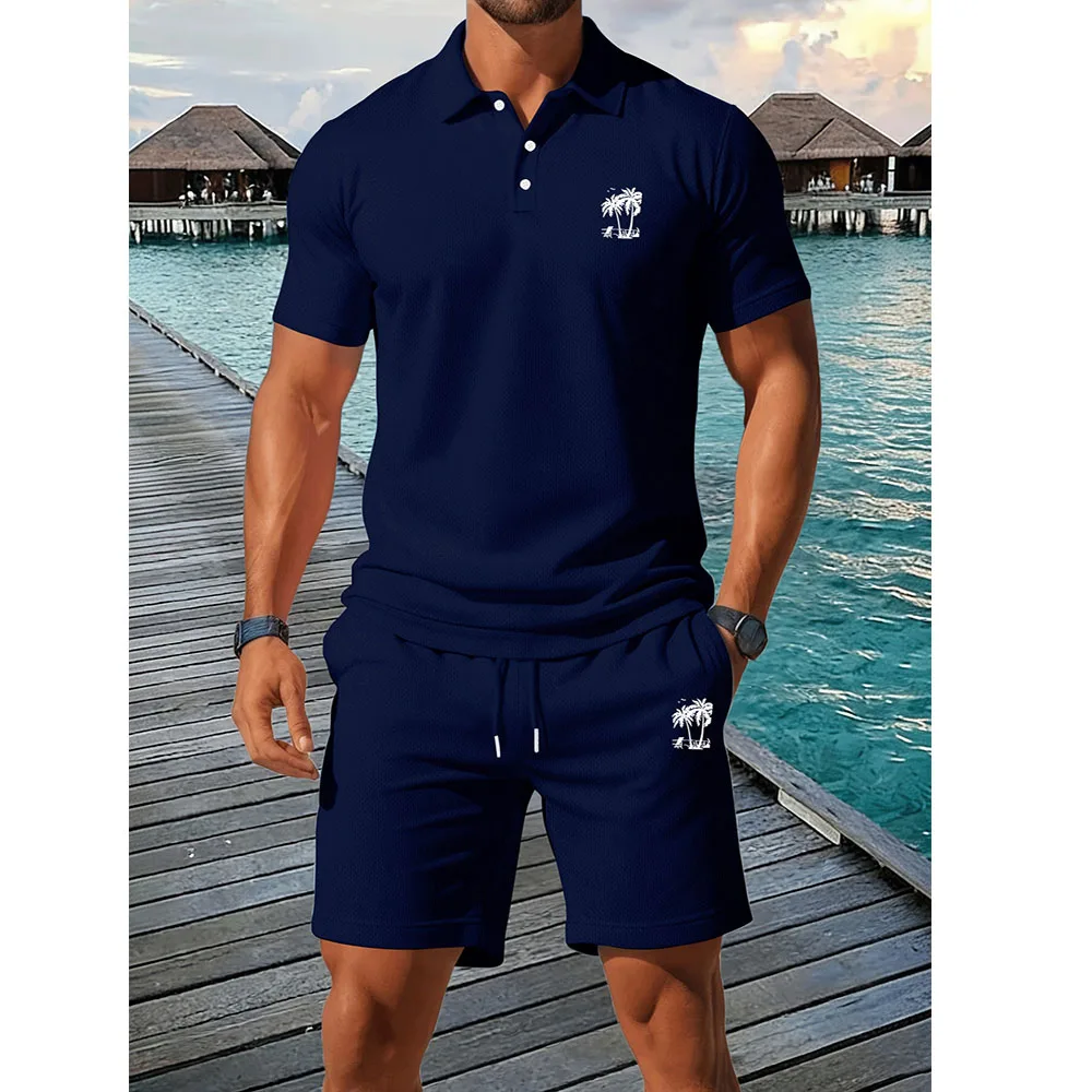 Men'S Fashion Color - Summer New Men's Polo Shirt Set