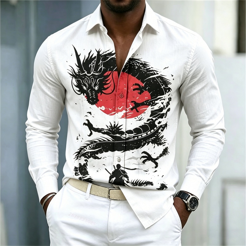 Men'S Fashion Looks - 2026 New Men's Shirt White Black