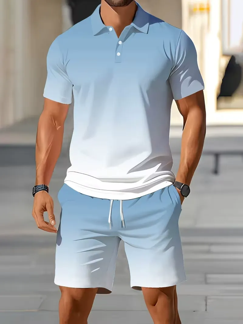 Men'S Fashion Color - Fashion Summer gradient color men's suit