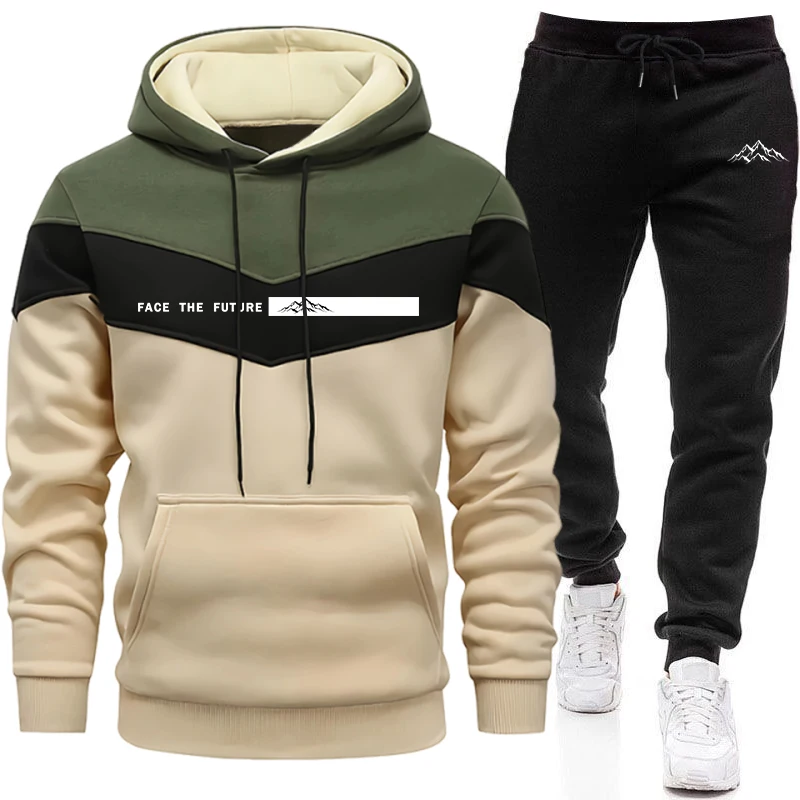 Men'S Winter Fashion - Tracksuit Men's Fashion Casual Hooded Sweatshirt