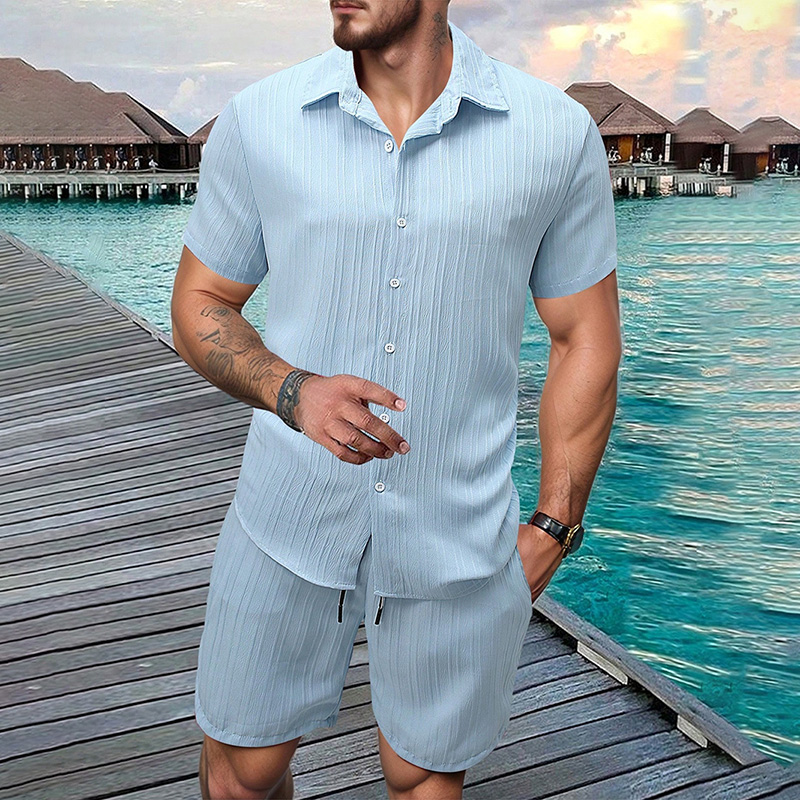 Men'S Fashion For Summer - 2026 New Men Vertical Wrinkle Lapel