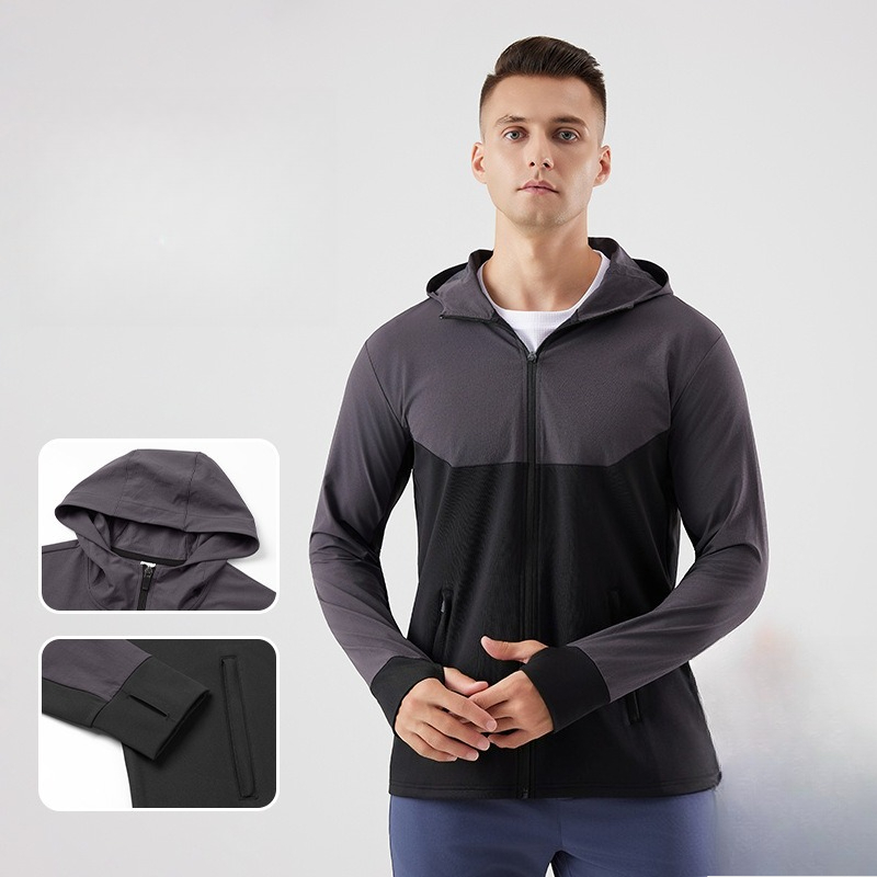 Windbreaker Men Zip - Spring Running Windbreaker Lightweight Jacket Long-Sleeved