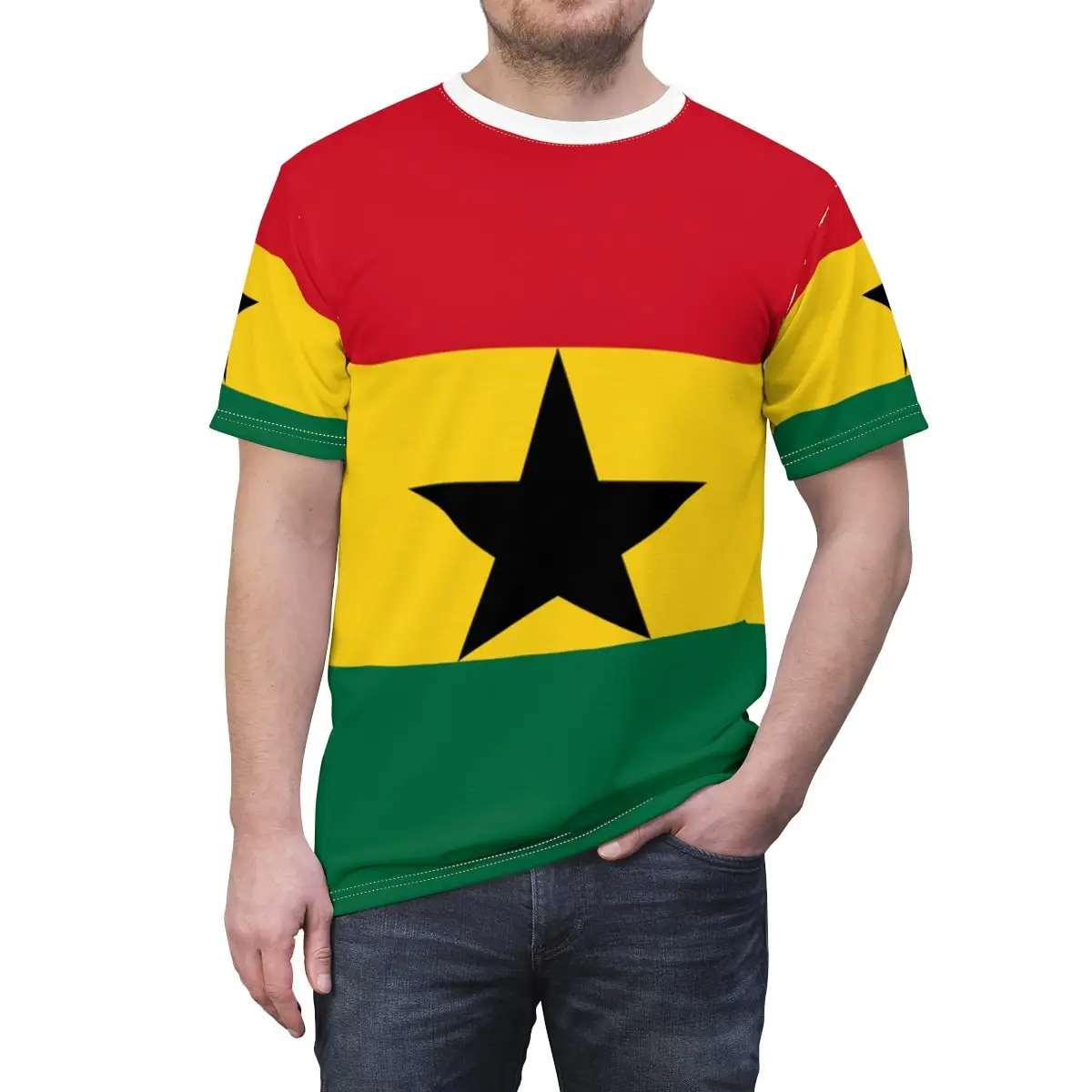 Abstract Vintage Ghana Flag 3D - огляд і ціна Mens Fashion Dress Shirts