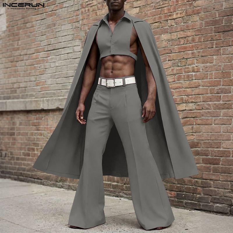 INCERUN Men Sets Solid Color L - огляд і ціна Men'S Fashion Color