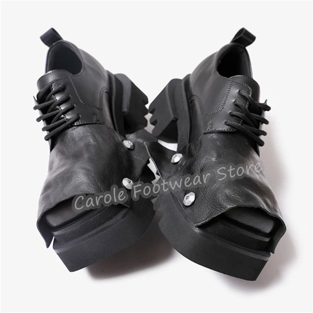 Fashion Square Toe Chunky Bott - огляд і ціна Suede Loafers Men