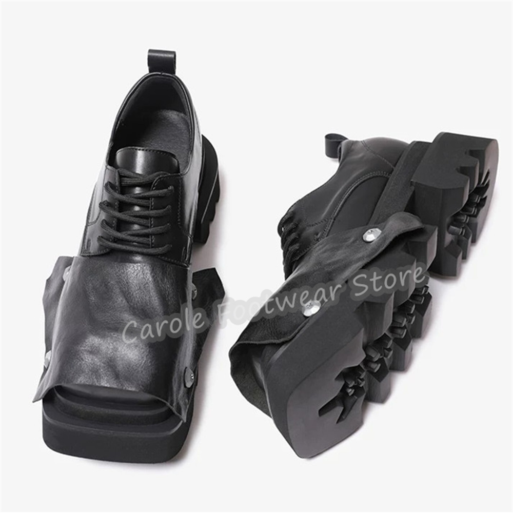 Fashion Square Toe Chunky Bott - огляд і ціна Suede Loafers Men