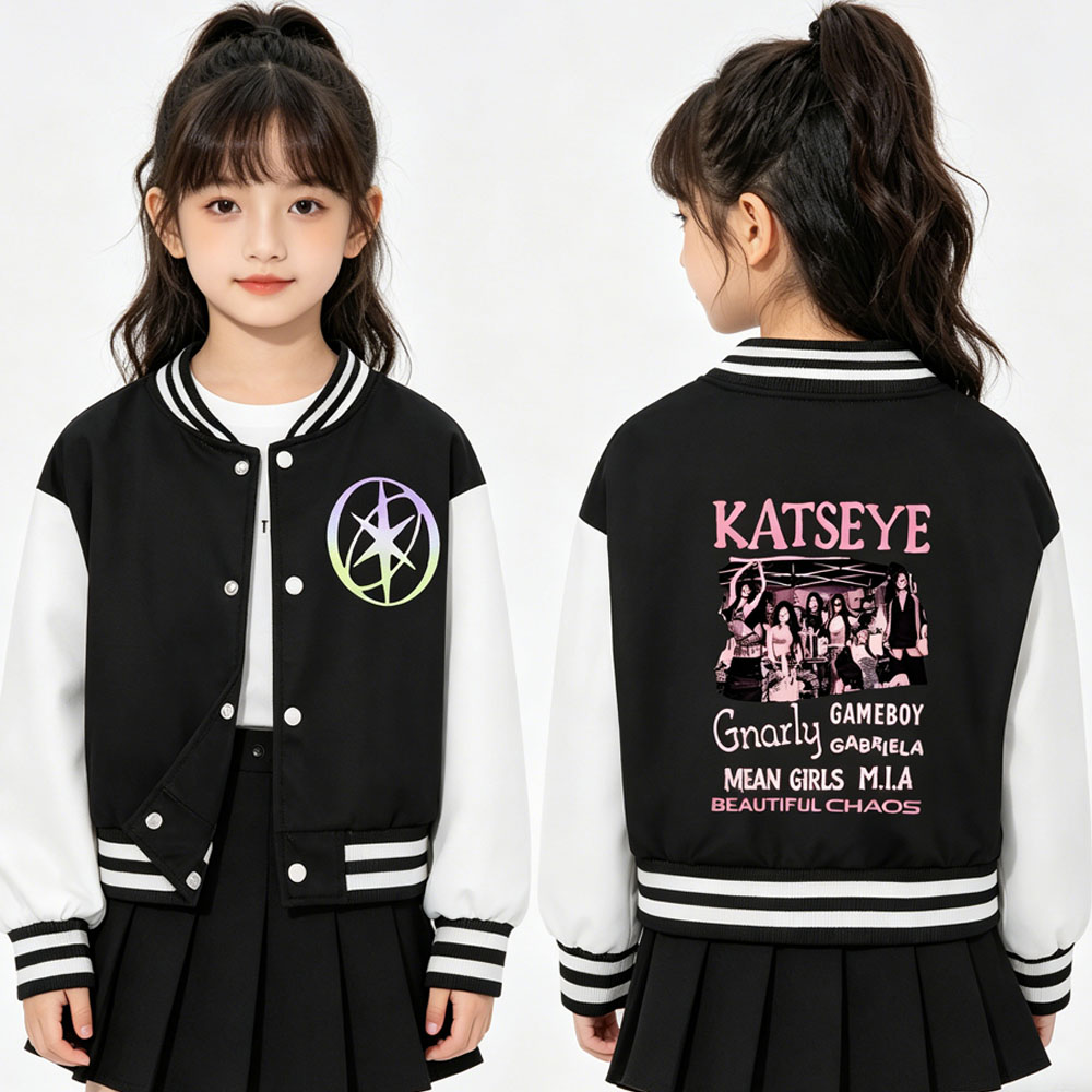 KATSEYE Printing Kids Short Ba - огляд і ціна Varsity Jacket Letterman
