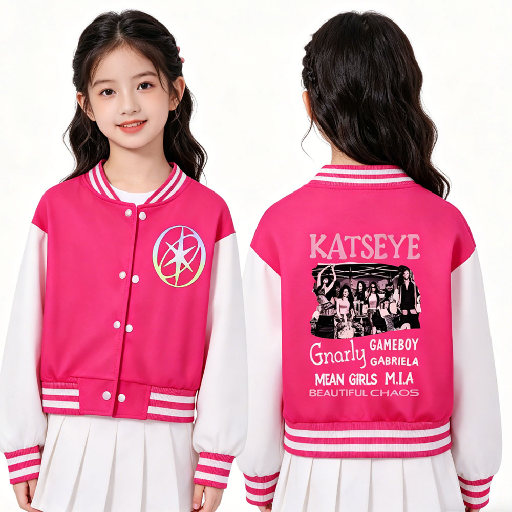 KATSEYE Printing Kids Short Ba - огляд і ціна Varsity Jacket Letterman