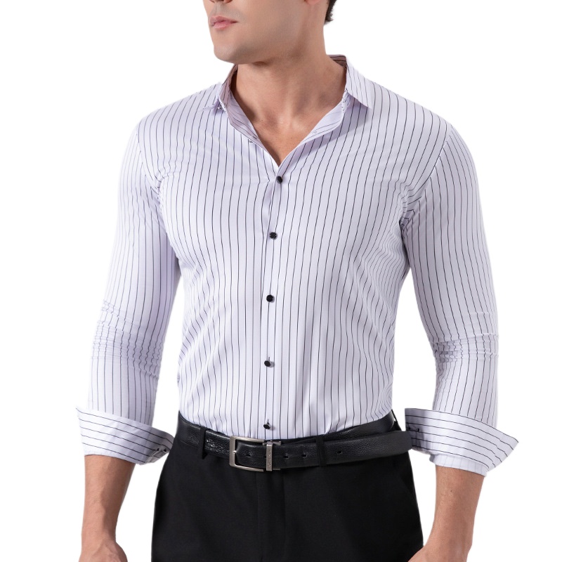 Retro Striped Wrinkle Free Str - огляд і ціна Mens Fashion Dress Shirts
