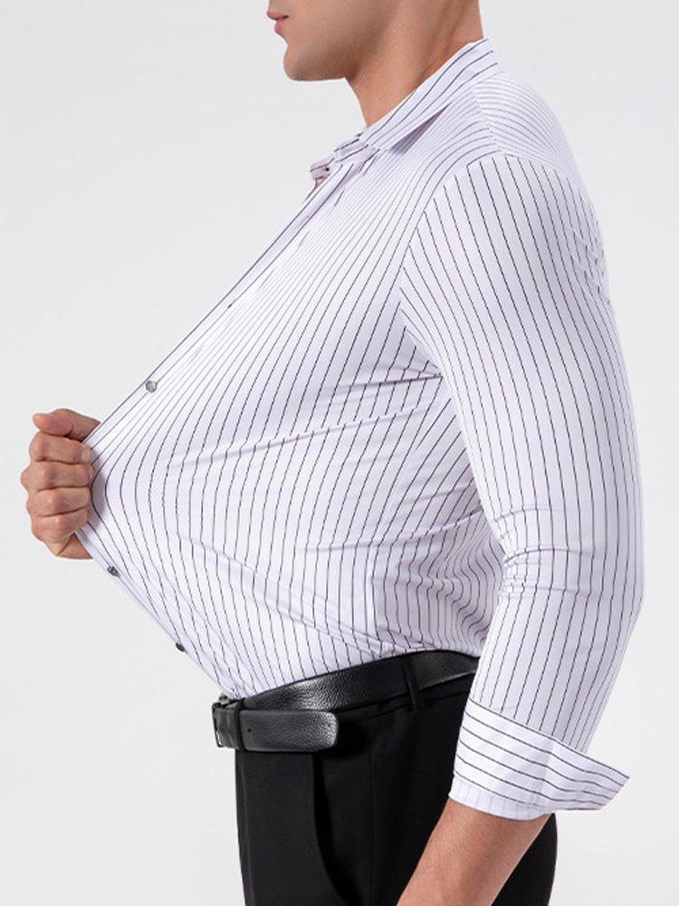 Retro Striped Wrinkle Free Str - огляд і ціна Mens Fashion Dress Shirts