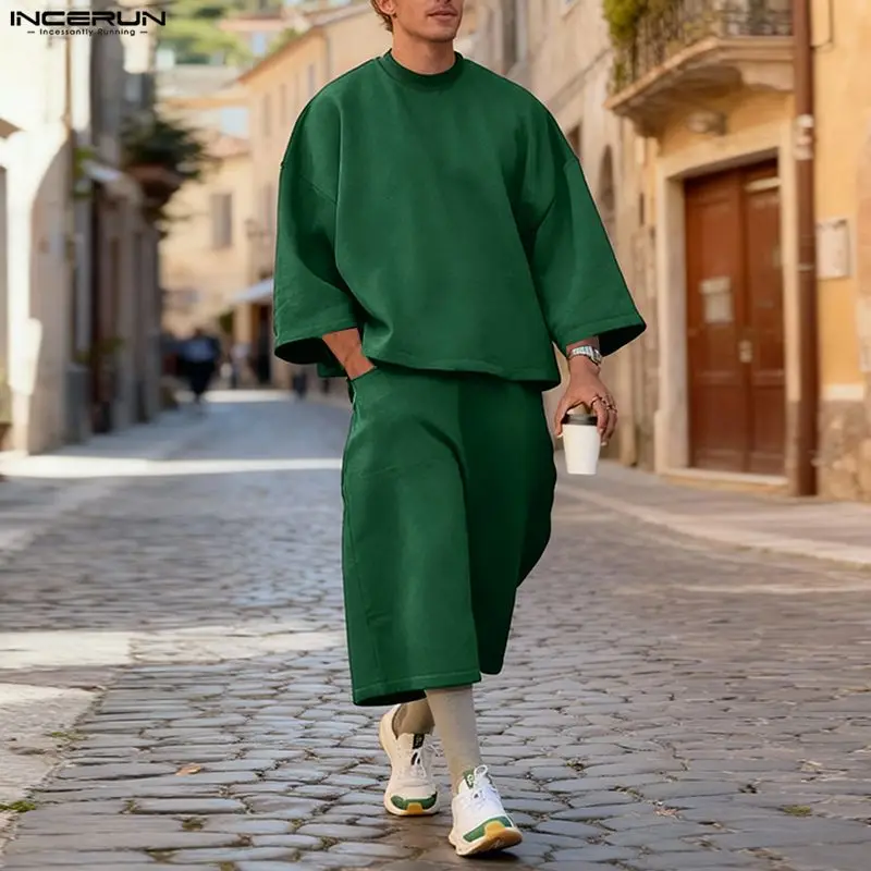 INCERUN Men Sets Solid Color B - огляд і ціна Men'S Fashion Color