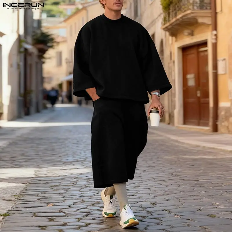 INCERUN Men Sets Solid Color B - огляд і ціна Men'S Fashion Color