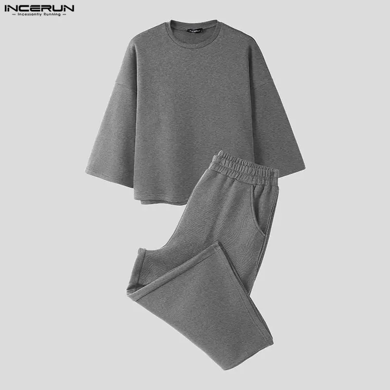 INCERUN Men Sets Solid Color B - огляд і ціна Men'S Fashion Color
