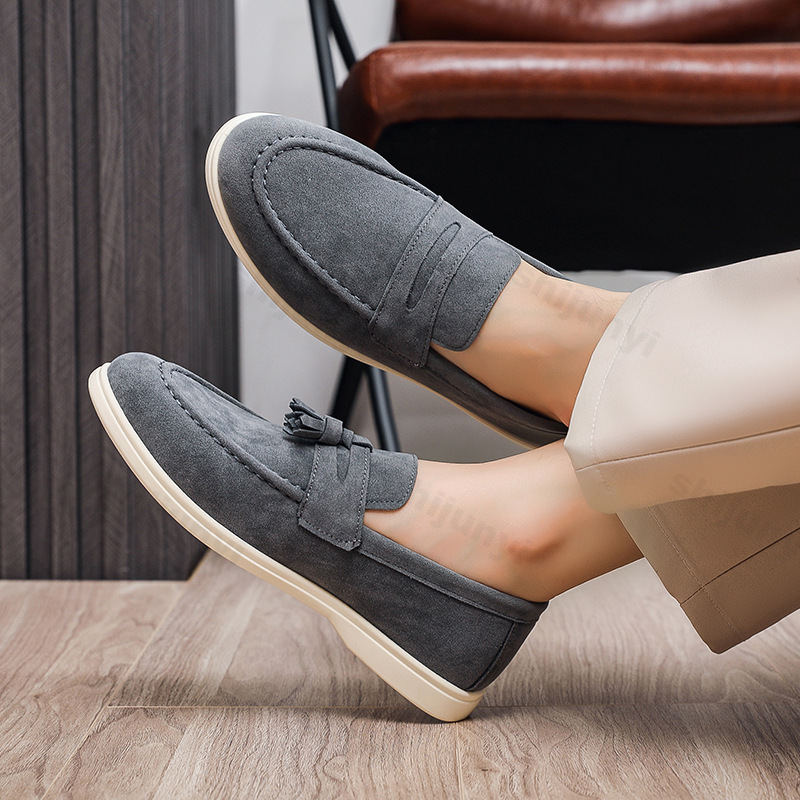 Men Flat Loafers Frosted Suede - огляд і ціна Suede Loafers Men