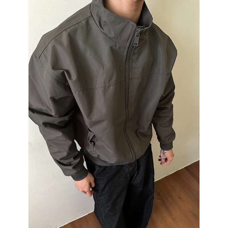 Men Stand Collar Zip Up Bomber - огляд і ціна Windbreaker Men Zip