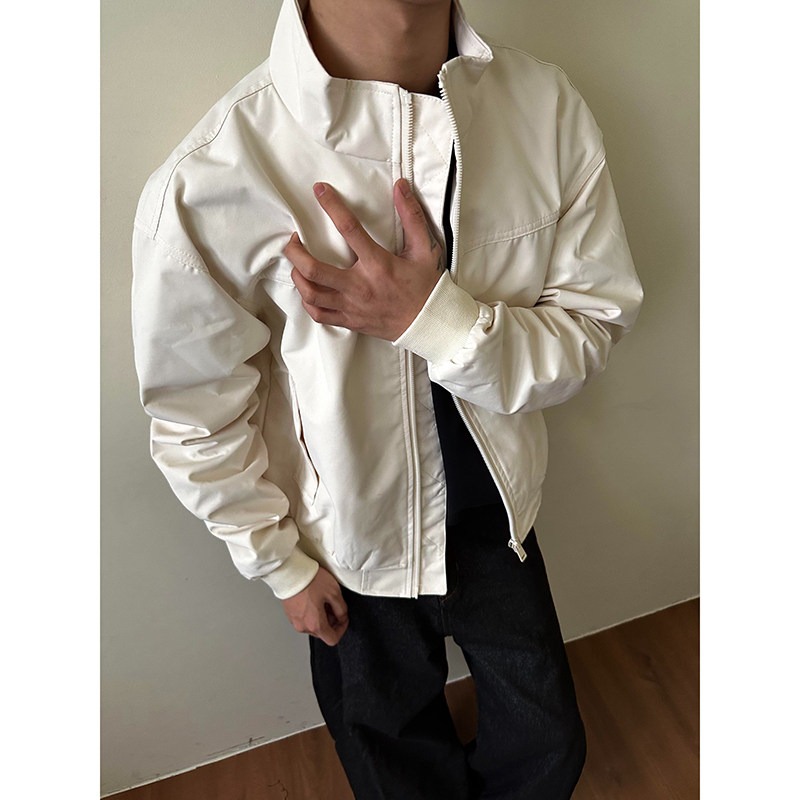 Men Stand Collar Zip Up Bomber - огляд і ціна Windbreaker Men Zip