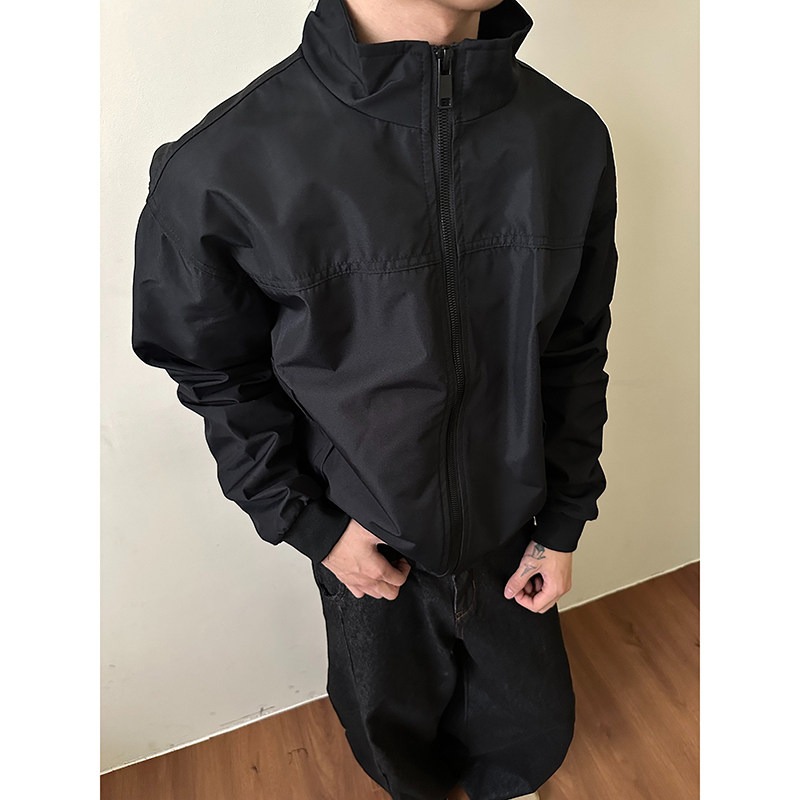 Men Stand Collar Zip Up Bomber - огляд і ціна Windbreaker Men Zip