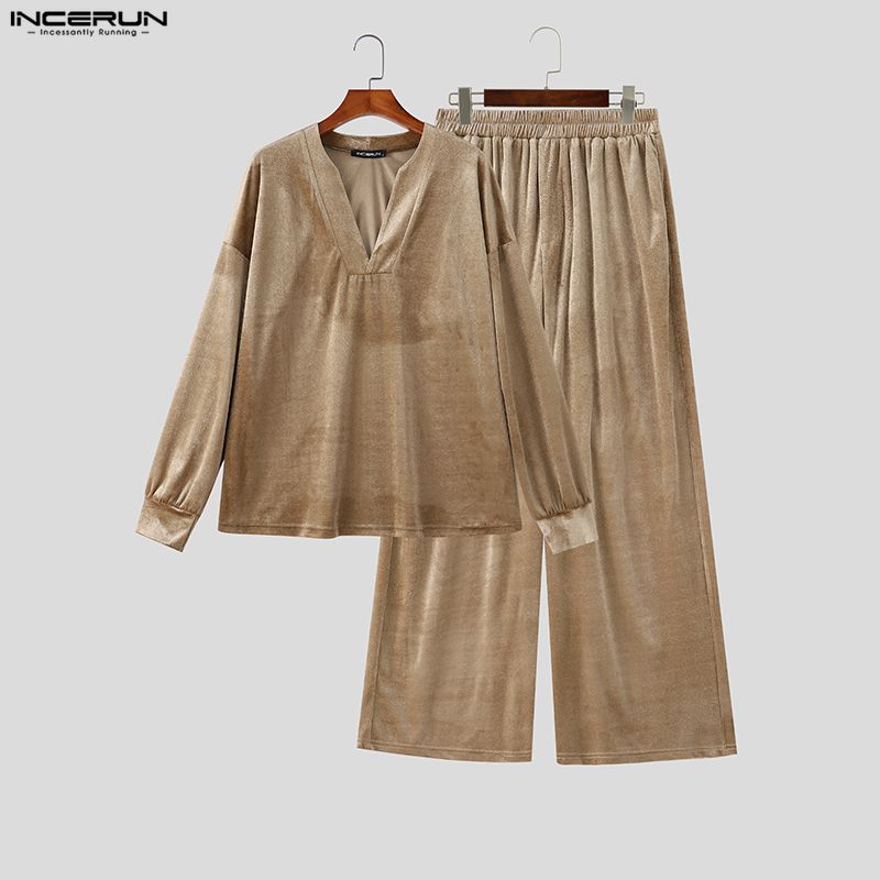 INCERUN Men's Sets Solid Color - огляд і ціна Men'S Fashion Color