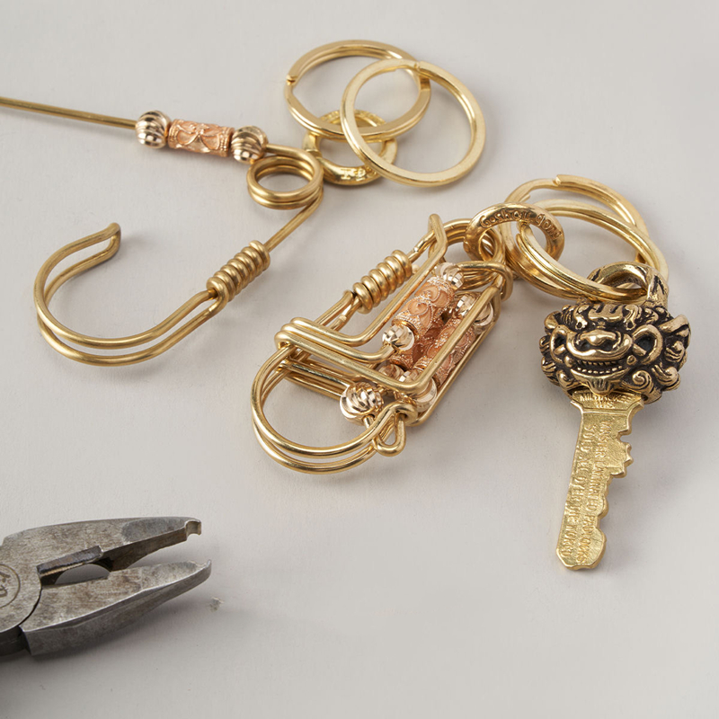 Handmade Brass Keychains 3 Wir - огляд і ціна Yellow Men'S Fashion