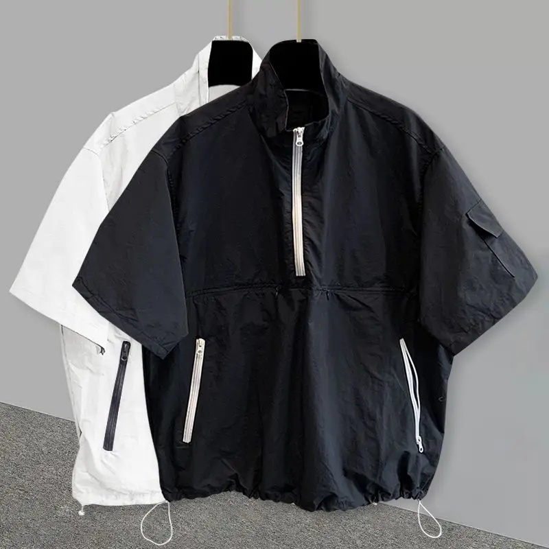 Men Techwear Half‑Zip Short Sl - огляд і ціна Windbreaker Men Zip