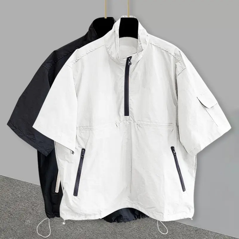Men Techwear Half‑Zip Short Sl - огляд і ціна Windbreaker Men Zip
