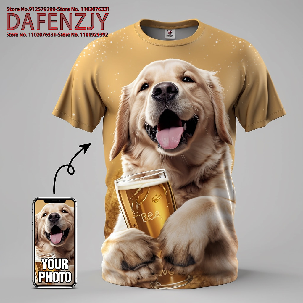 Custom Funny Pet Photo 3D All  - огляд і ціна Mens Fashion Dress Shirts