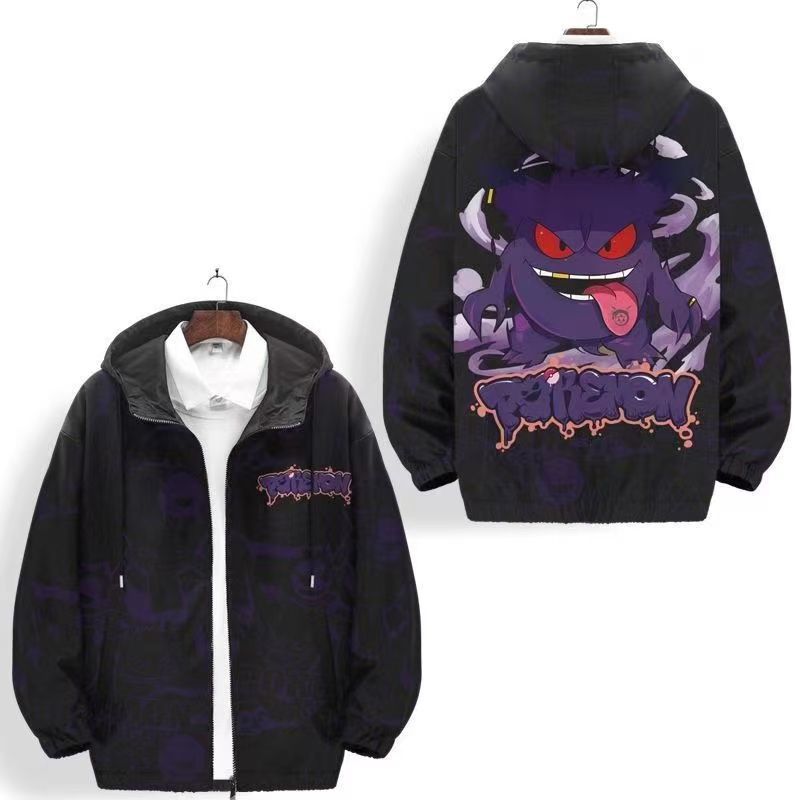 Gengar Hooded Jacket Men Women - огляд і ціна Windbreaker Men Zip