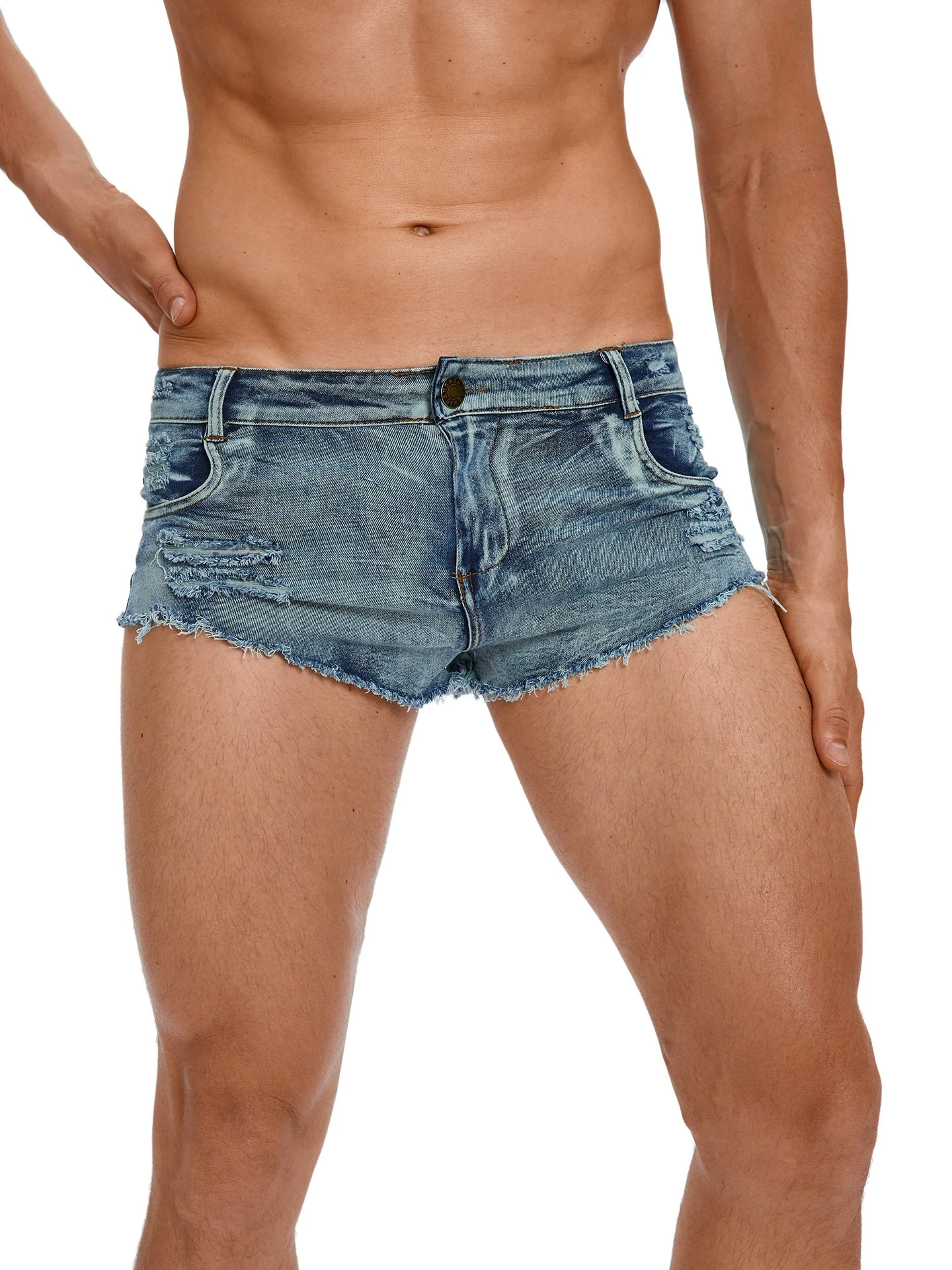 Men's Low Waist Jeans Shorts F - огляд і ціна Men'S Fashion Color
