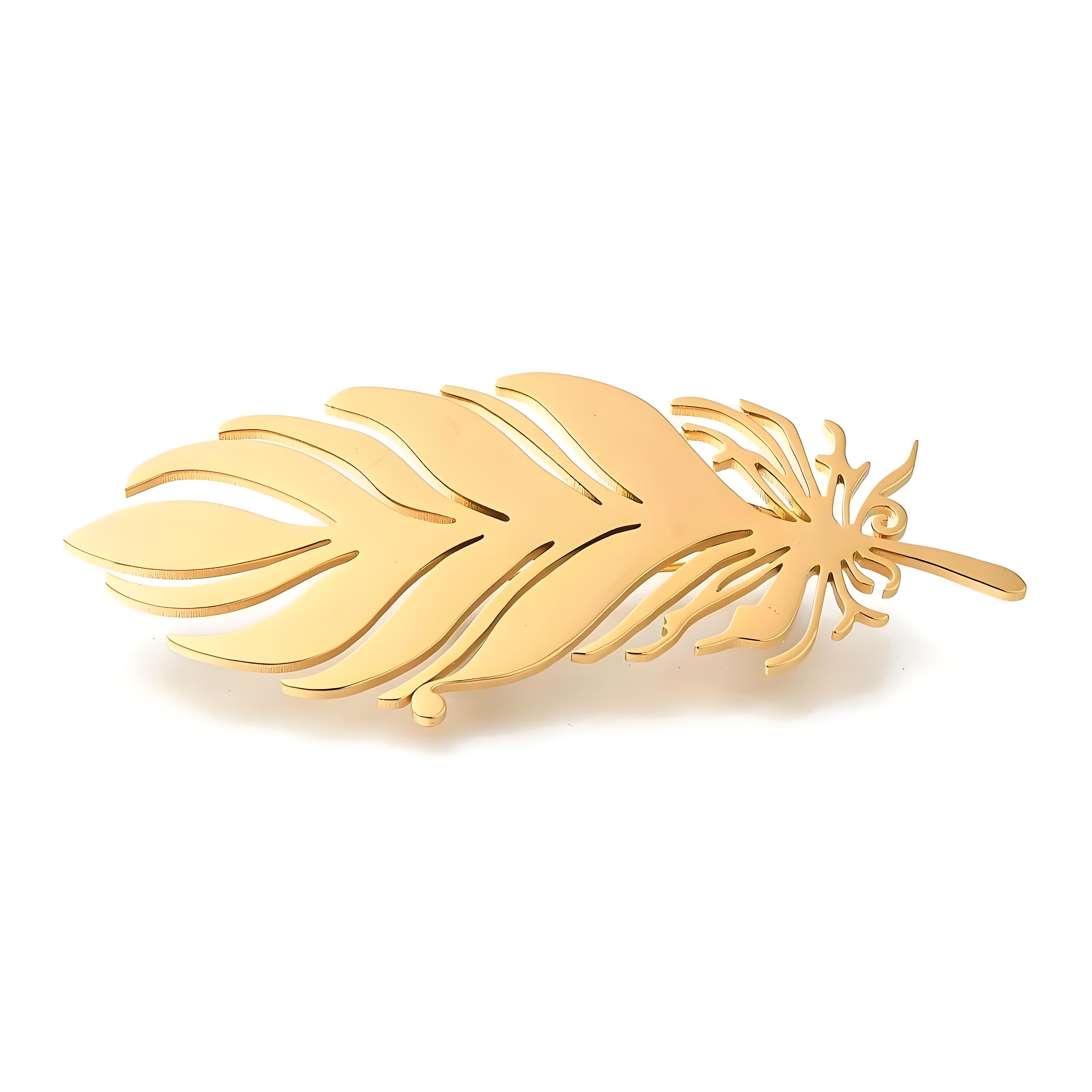 Gold - Plated Feather Brooch,  - огляд і ціна Yellow Men'S Fashion